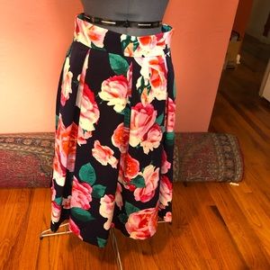 Tea Length Floral Skirt